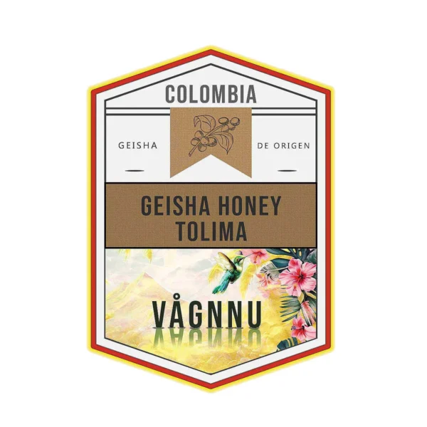Café GEISHA HONEY TOLIMA. San Antonio. Colombia 87.75 SCA | De Origen, variedad Geisha | Tostado ligero artesanal resaltando la miel, limón con azúcar, jazmín | Procesado con mucílago adicional | VÅGNNU | vagnnu.com